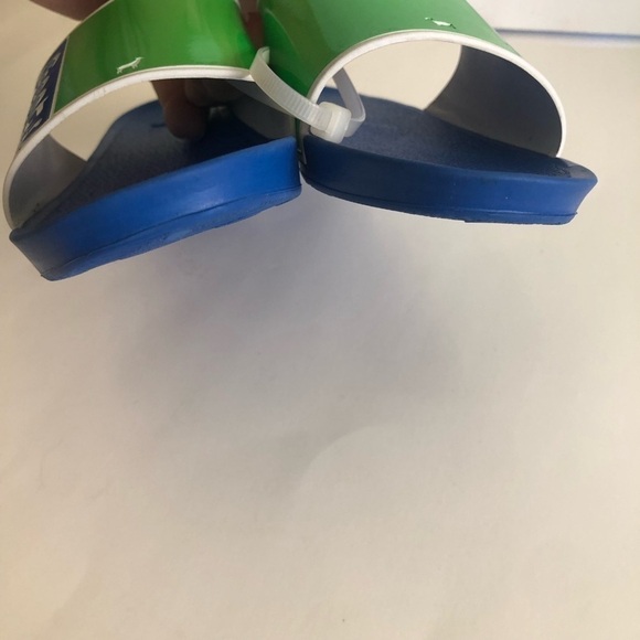 GOATS Kid's Blue/Green The Slide Logo Slide Sandals Size 1 - Picture 5 of 11